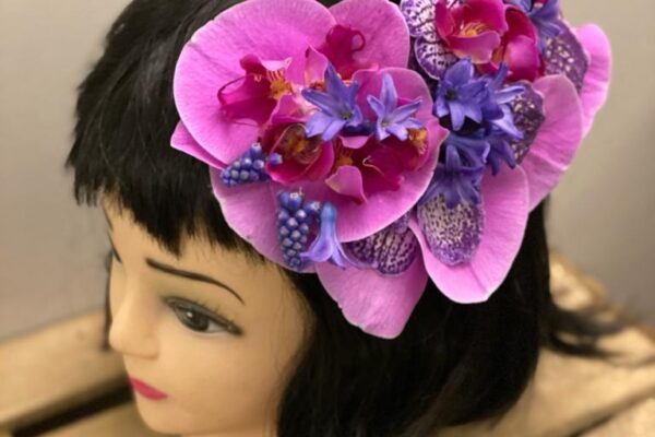 Haarspeld met orchideeën FRM